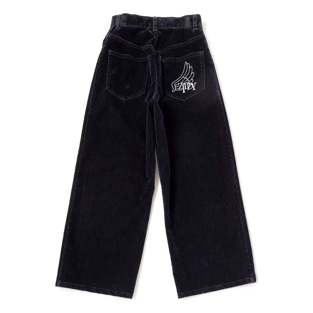 フロッキーワイドデニム(130~160cm) ブラウン 130cm