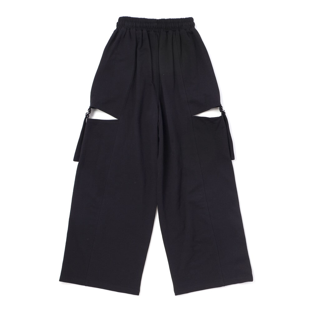 サイドカットアウトカーゴワイドパンツ(130~160cm) ブラック 130cm
