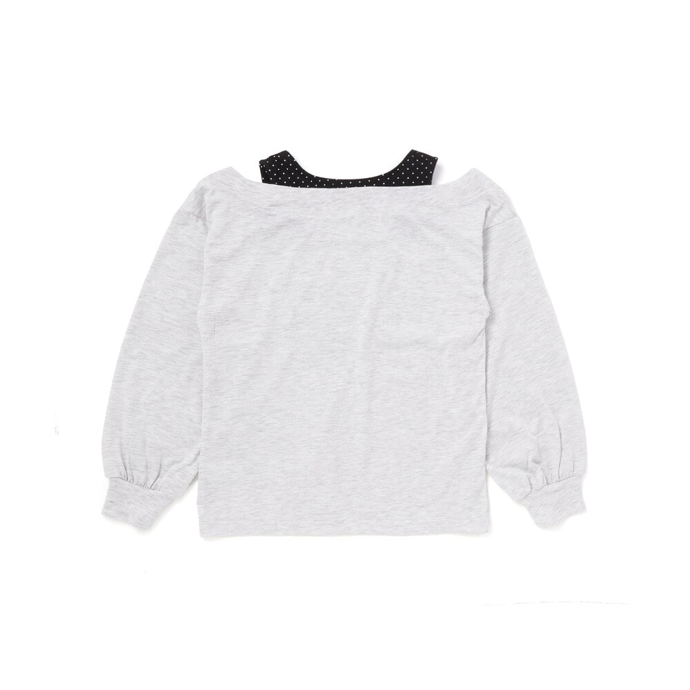 スターモチーフオフショル風レイヤードTシャツ(130~160cm) グレー 130cm