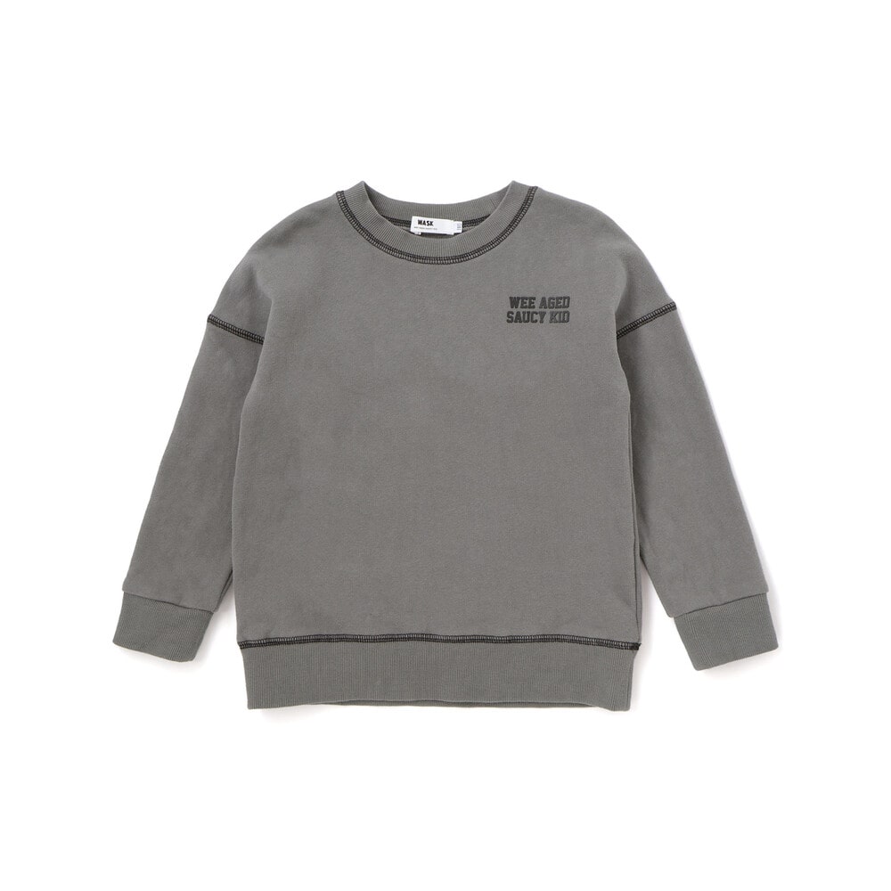 ロゴプリント配色ステッチBIGトレーナー(110~160cm) グレー 110cm