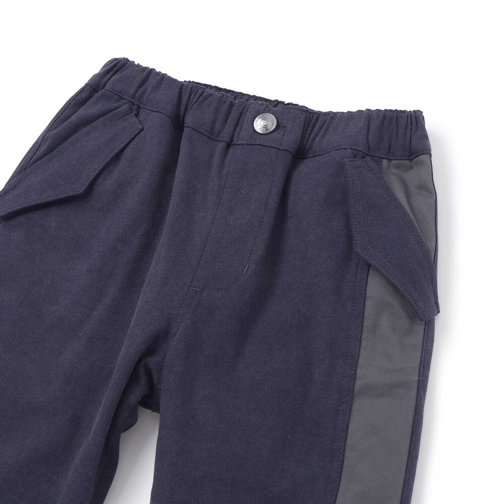 サイド切り替えストレッチトレートパンツ(110~160cm) ネイビー 110cm