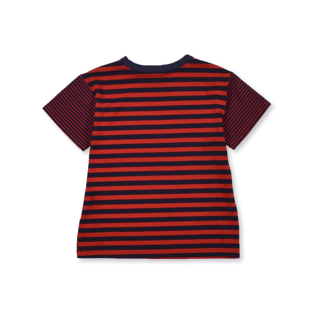 SWAG プリント ボーダー 天竺 Tシャツ (100~160cm) レッド系 100cm