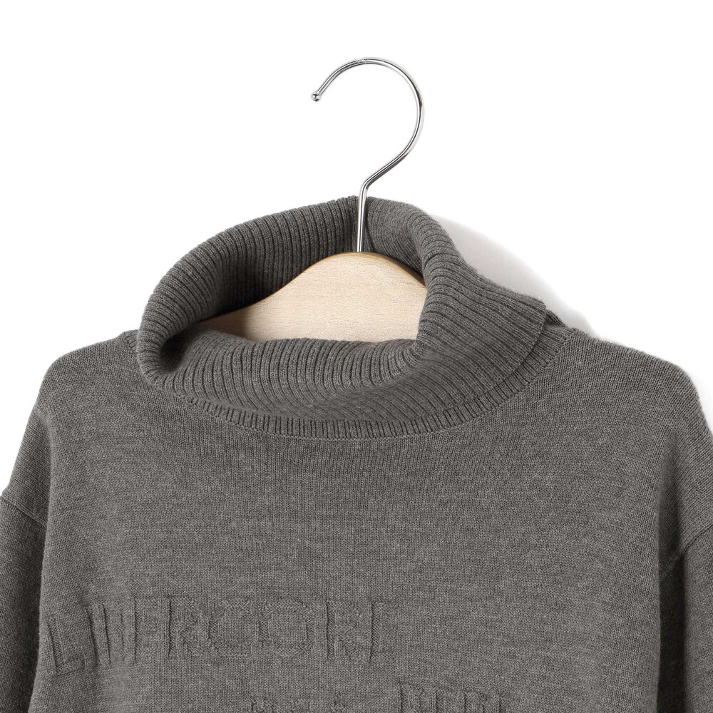 ロゴジャガードタートルネックロングセーター親子お揃い(95~140cm) グレー S(95-110cm)