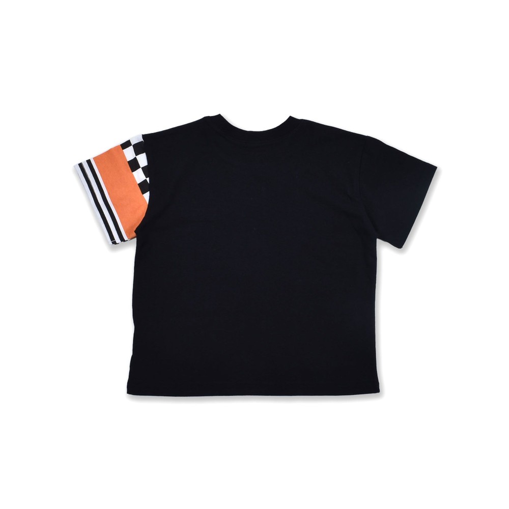 フラッグチェック ボーダー 切り替え スリーブ Tシャツ(120~160cm) グリーン 160cm