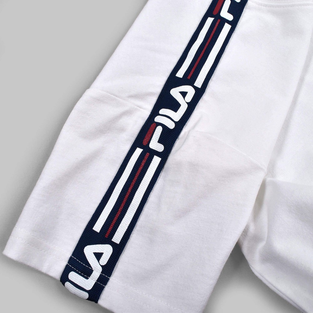 【 FILA × RADCUSTOM 】ロゴライン ワンポイント Tシャツ(120~160cm) ホワイト 120cm