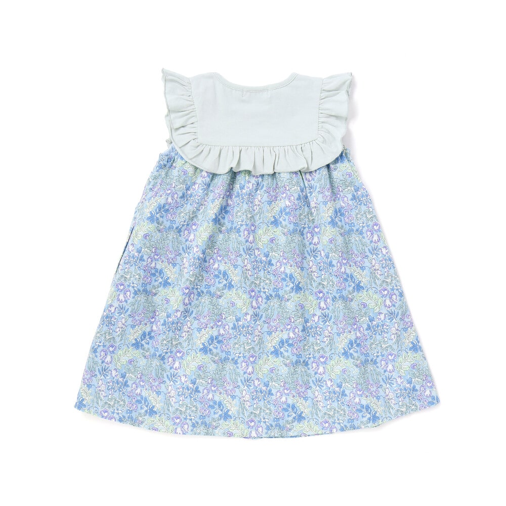 【日本製】【お揃い】リバティ(SweetPeaLeaf)プリントタナローンスムース切り替えワンピース(90~140cm) ピンク系 90cm