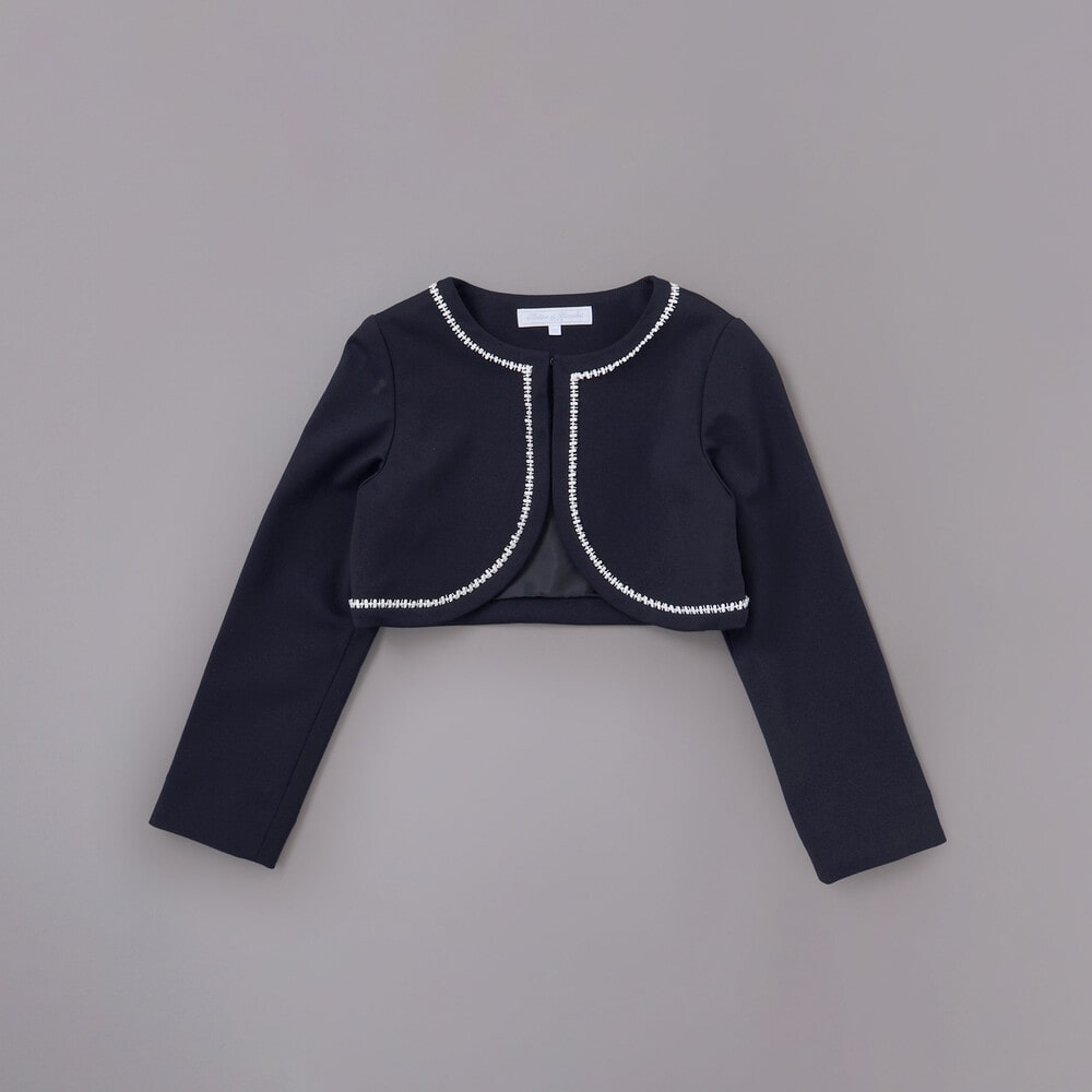 ストレッチポンチレース付きジャケット(110~130cm) ホワイト 110cm