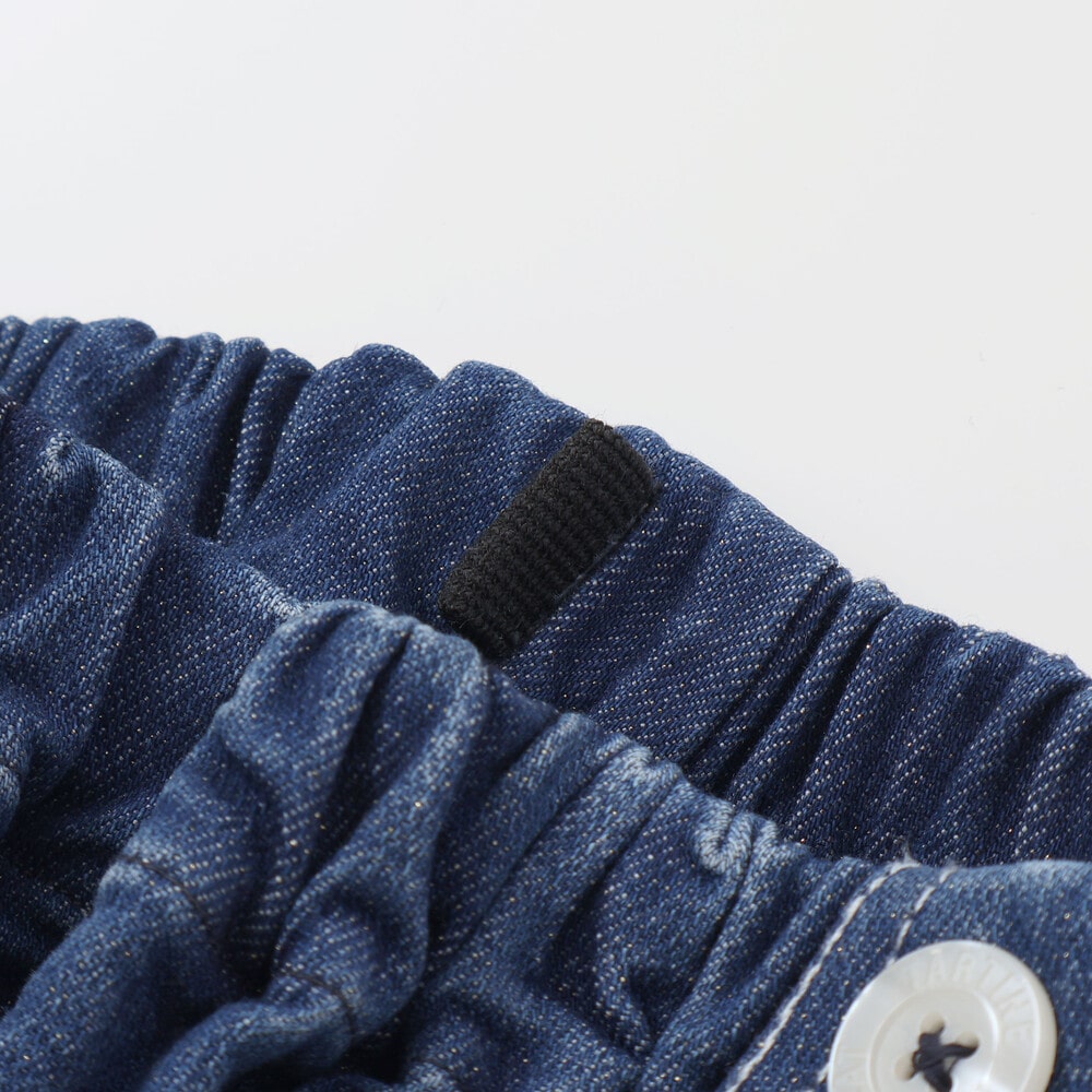 フロント2つボタン ラメデニムパンツ(100~140cm) ネイビー 100cm