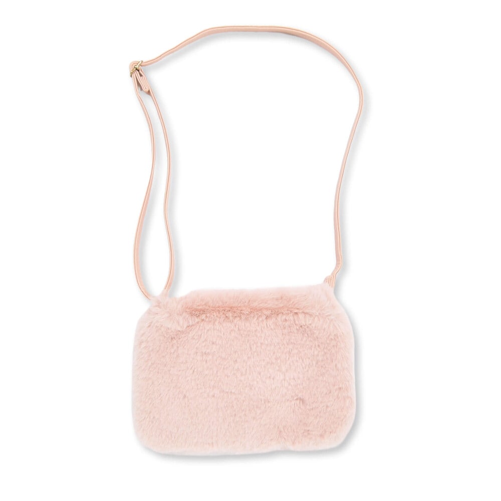 ベルベットリボン付きファーポシェット ネイビー ワンサイズ