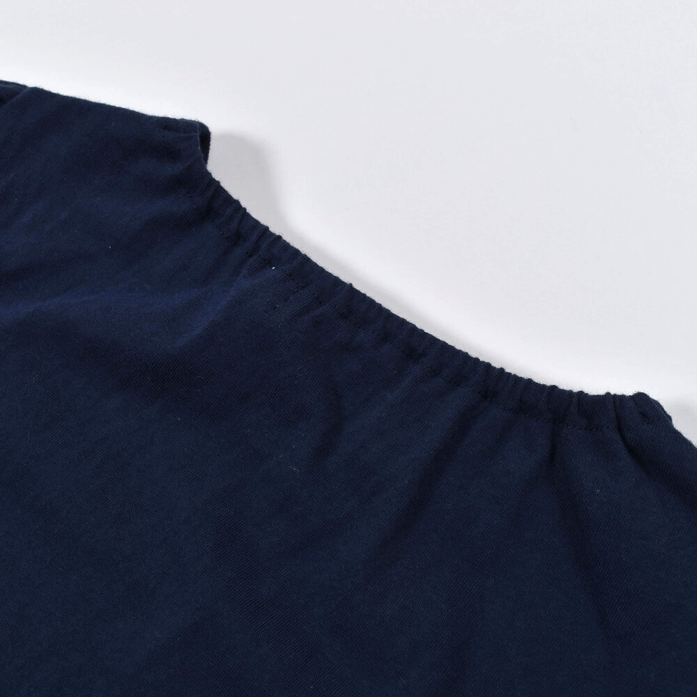 TC ロゴ ラインストーン パフスリーブ Tシャツ (90~140cm) ネイビー 110cm