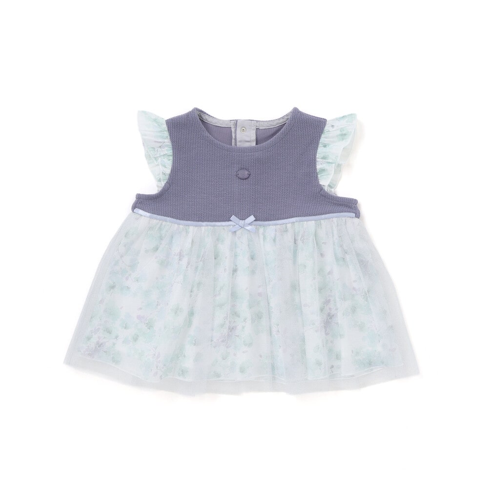 【お揃い】テレコフェイスチュールチュニック(70~90cm) パープル系 ワンサイズ