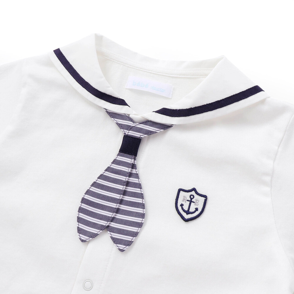 【お揃い】天竺マリンブラウスベビー(70~90cm) ホワイト S(70-80cm)