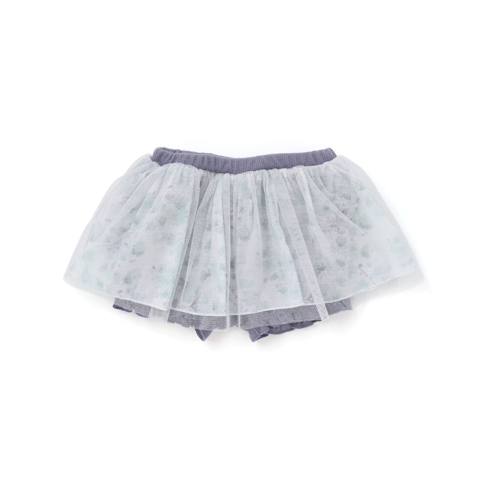 【お揃い】チュールフラワースカートブルマ(60~90cm) ベージュ系 ワンサイズ