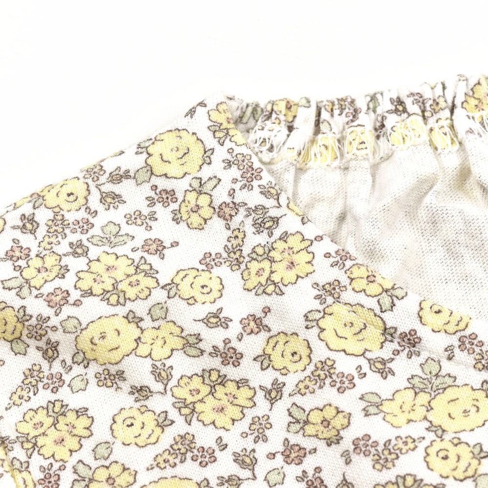 花柄 柄 ウエスト リボン ワンピース (80~130cm) イエロー系 110cm