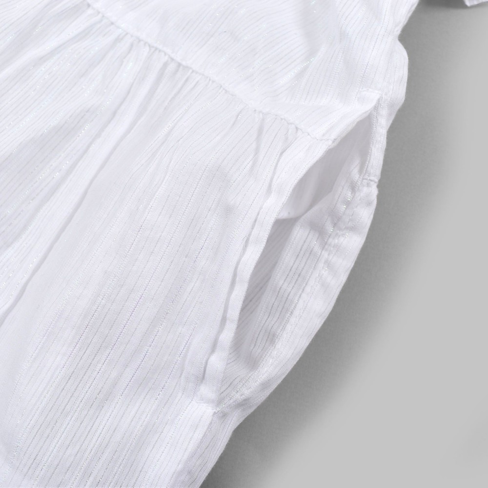 ストライプ ティアード 裏地付 ワンピース (90~130cm) オレンジ系 130cm