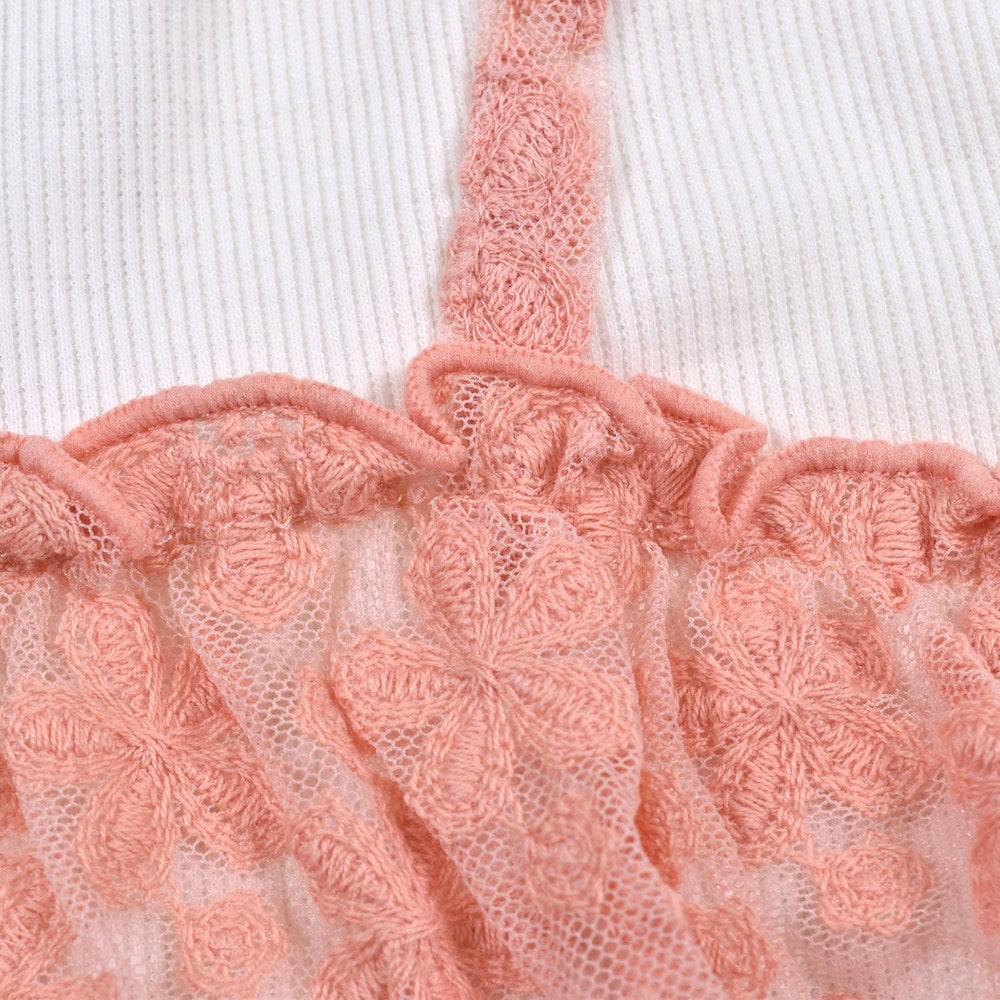 花柄 チュール ドッキング ワンピース (80~130cm) オフホワイト 130cm