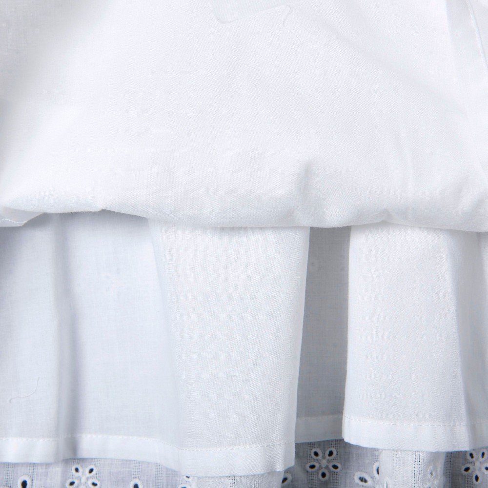 花柄 レース 裾 スカラップ ワンピース (80~130cm) オフホワイト 80cm