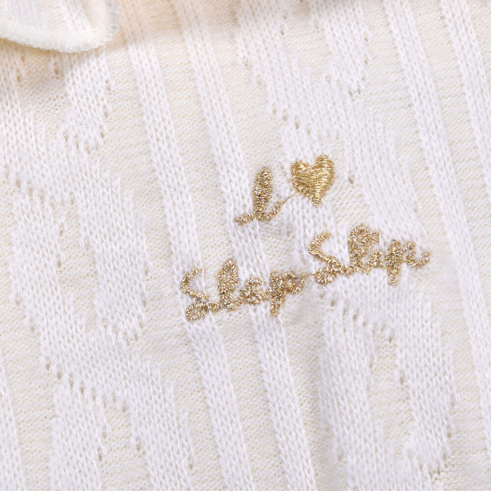 うさぎ パッチ ケーブル 接結 ワンピース (80~130cm) オフホワイト 110cm