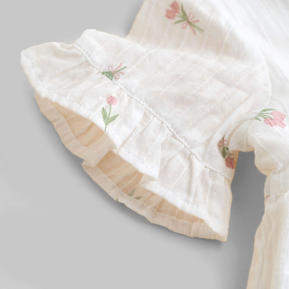 チューリップ ラベンダー ドビー ワンピース (90~130cm) ホワイト系 110cm