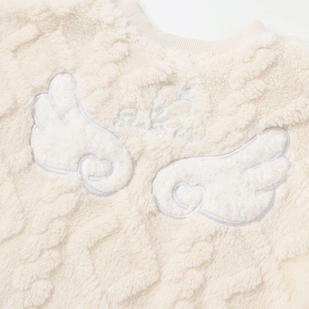 【お揃い】天使の羽もこもこケーブルボアワンピース(80~130cm) オフホワイト 80cm