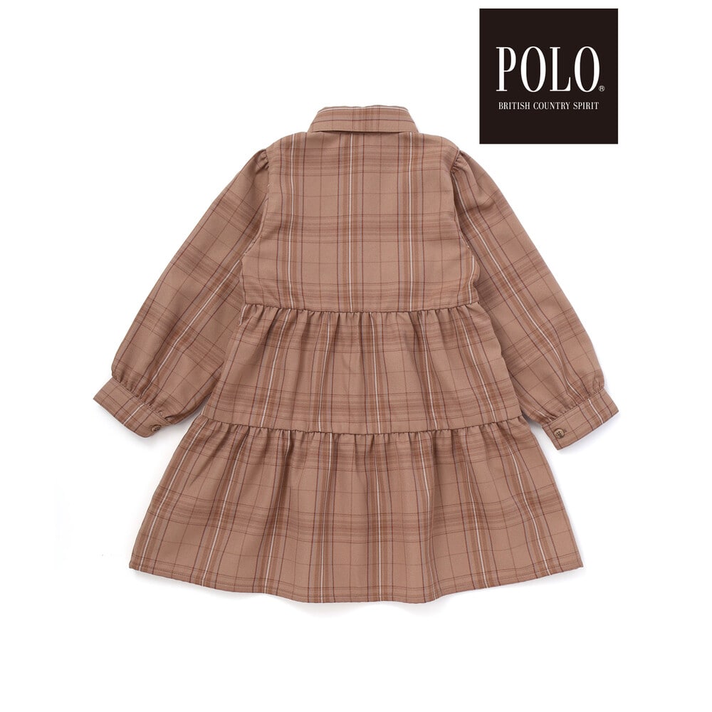 【POLO BCS(ポロ・ビーシーエス)×SLAP SLIP】チェック切り替えワンピース(80~130cm) ネイビー系 80cm