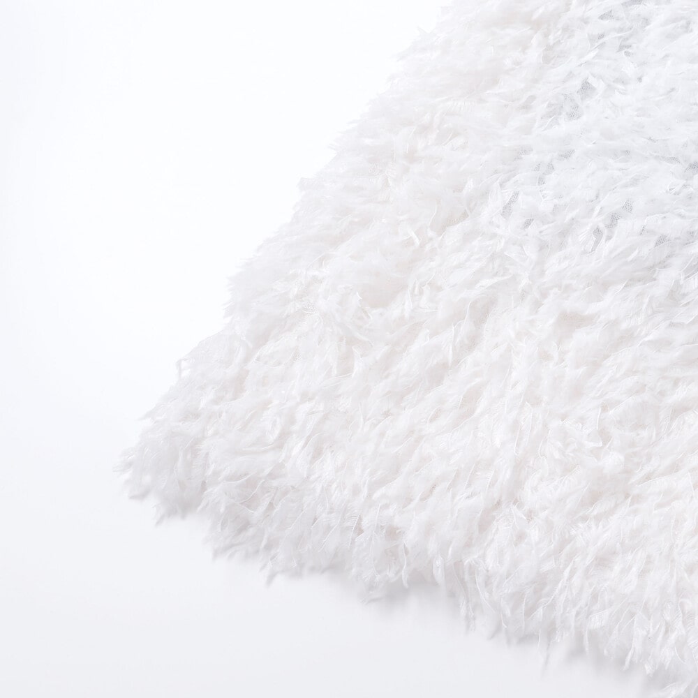 キラキラモチーフ長袖Tシャツ+ファーキャミワンピセット(90~130cm) 薄ブルー×オフホワイト 90cm