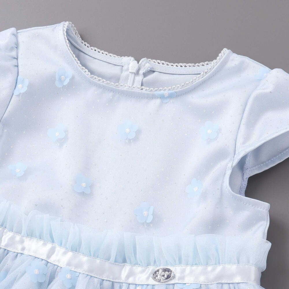 お花チュールワンピース(110~130cm) ブルー 110cm