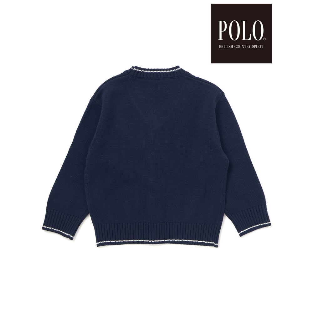 【POLO BCS(ポロ・ビーシーエス)×SLAP SLIP】シンプルニットカーディガン(80~130cm) オフホワイト 80cm