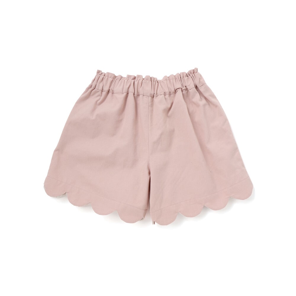 キラキラプリント裾スカラップリボン付きショートパンツ(90~130cm) ブルー 90cm