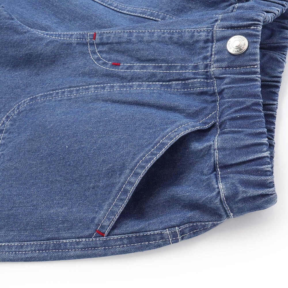 フルーツ昆虫パッチストライプ切り替え5.5分丈デニムパンツ(80~130cm) ブルー 80cm