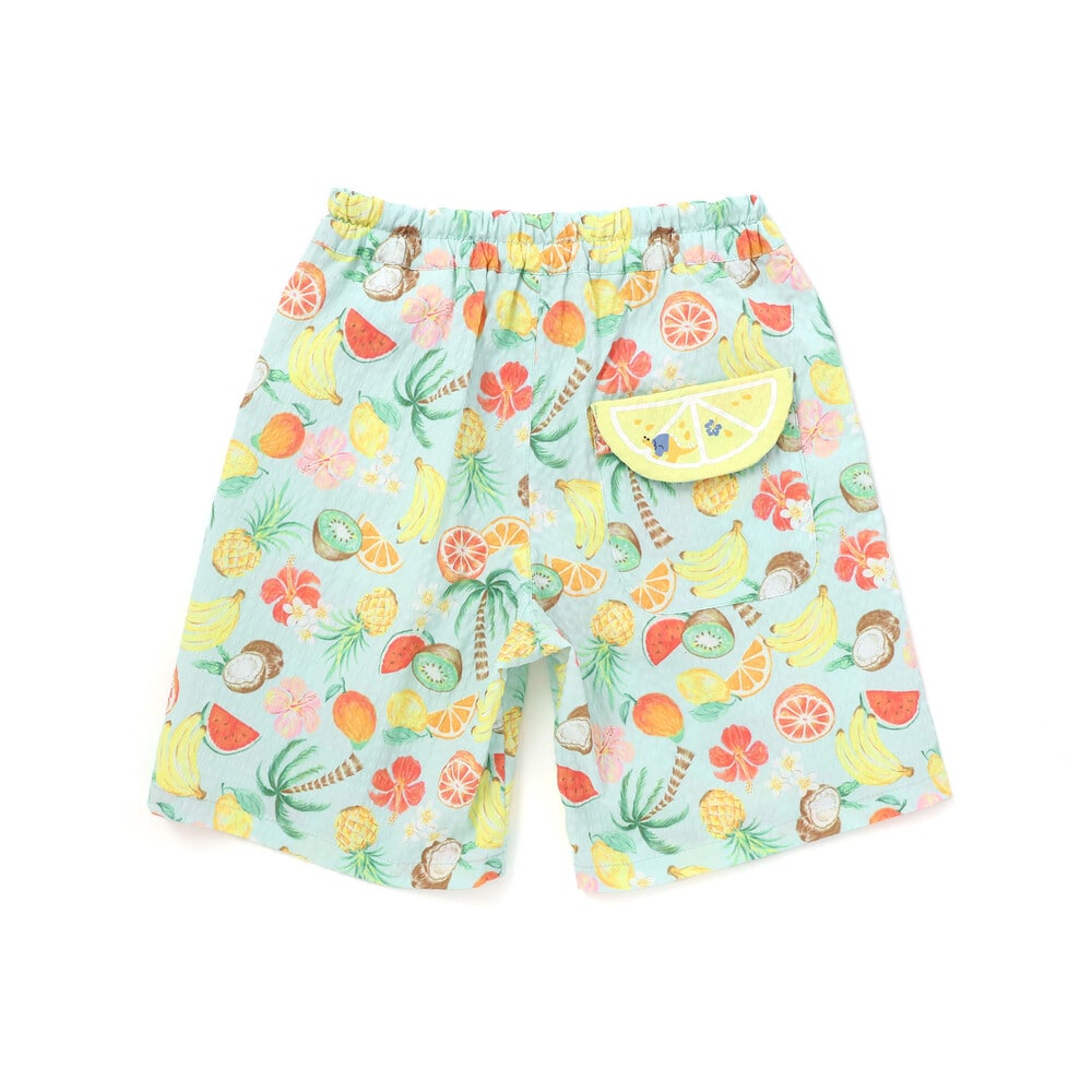 【お揃い】トロピカル総柄ショートパンツ(80~130cm) ブルー系 80cm