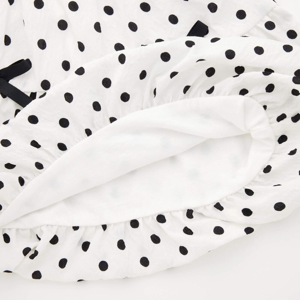 エンボスドット柄リボン付きバルーンスカート(90~130cm) ブラック系 90cm