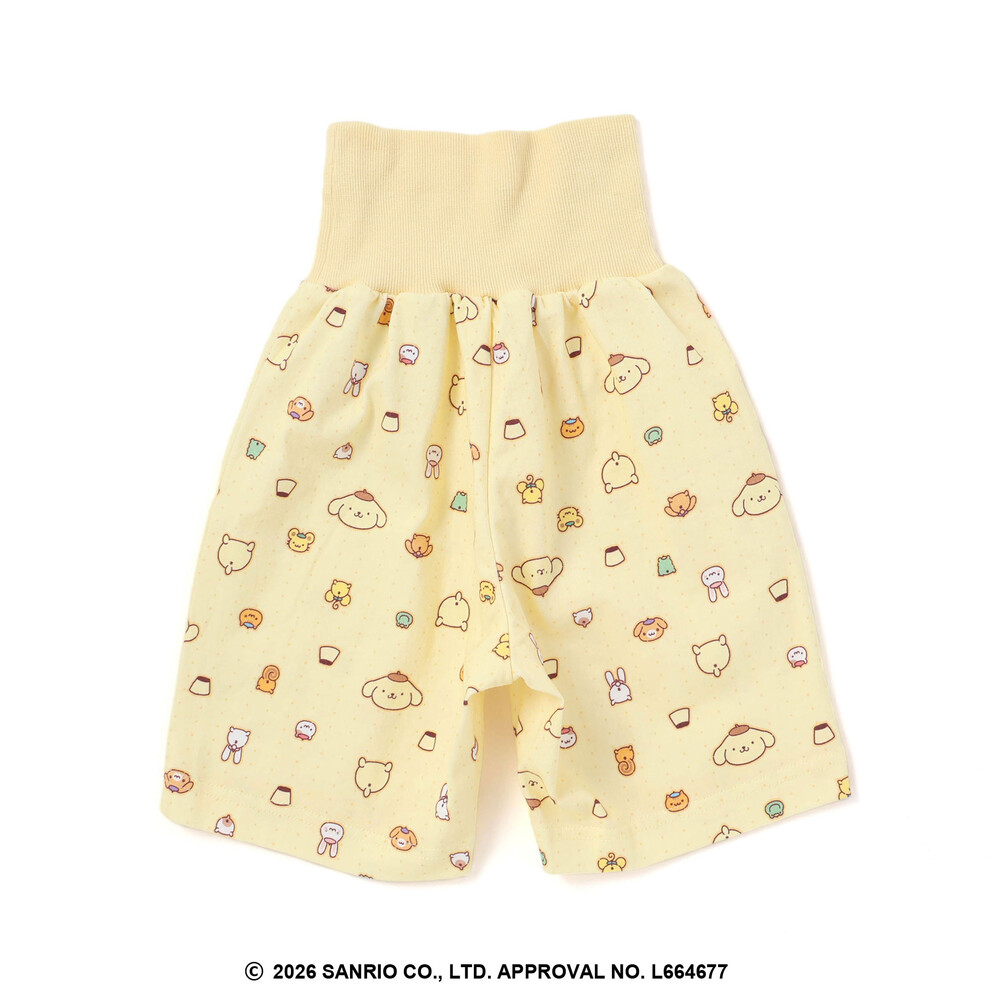 【シナモロール/ポムポムプリン×SLAPSLIP】耳付きモチーフ半袖パジャマ(90~130cm) オフホワイト 90cm