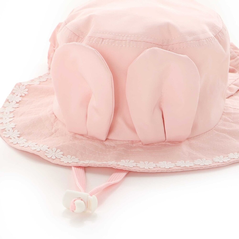 ウサギxネコ耳付きサファリハット(50~54cm) ピンク 52cm