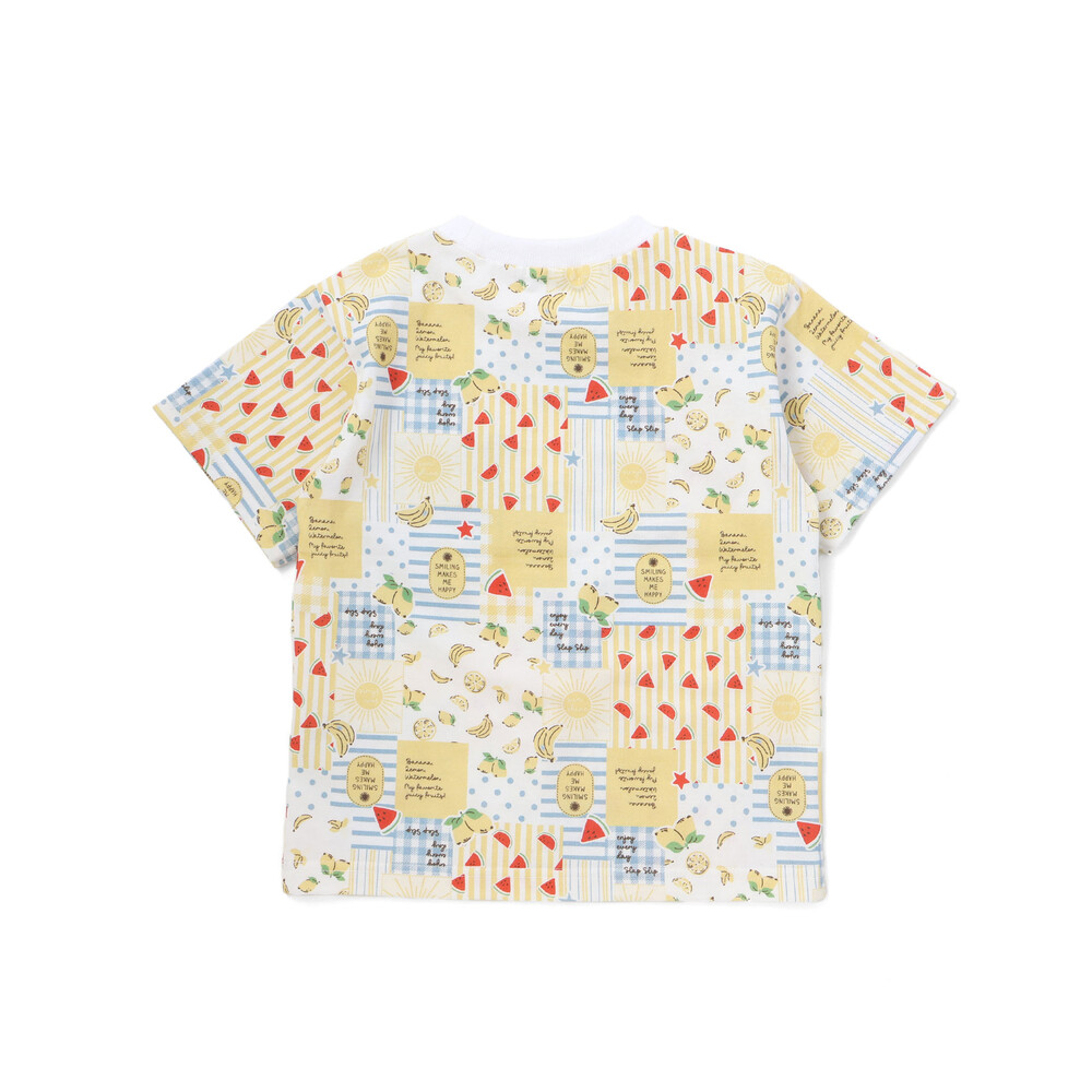総柄プリント胸ポケット刺しゅう半袖Tシャツ(80~130cm) イエロー系 80cm