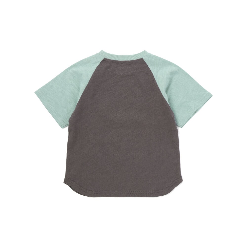 はらぺこ恐竜ラグラン半袖Tシャツ(80~130cm) ホワイト 80cm