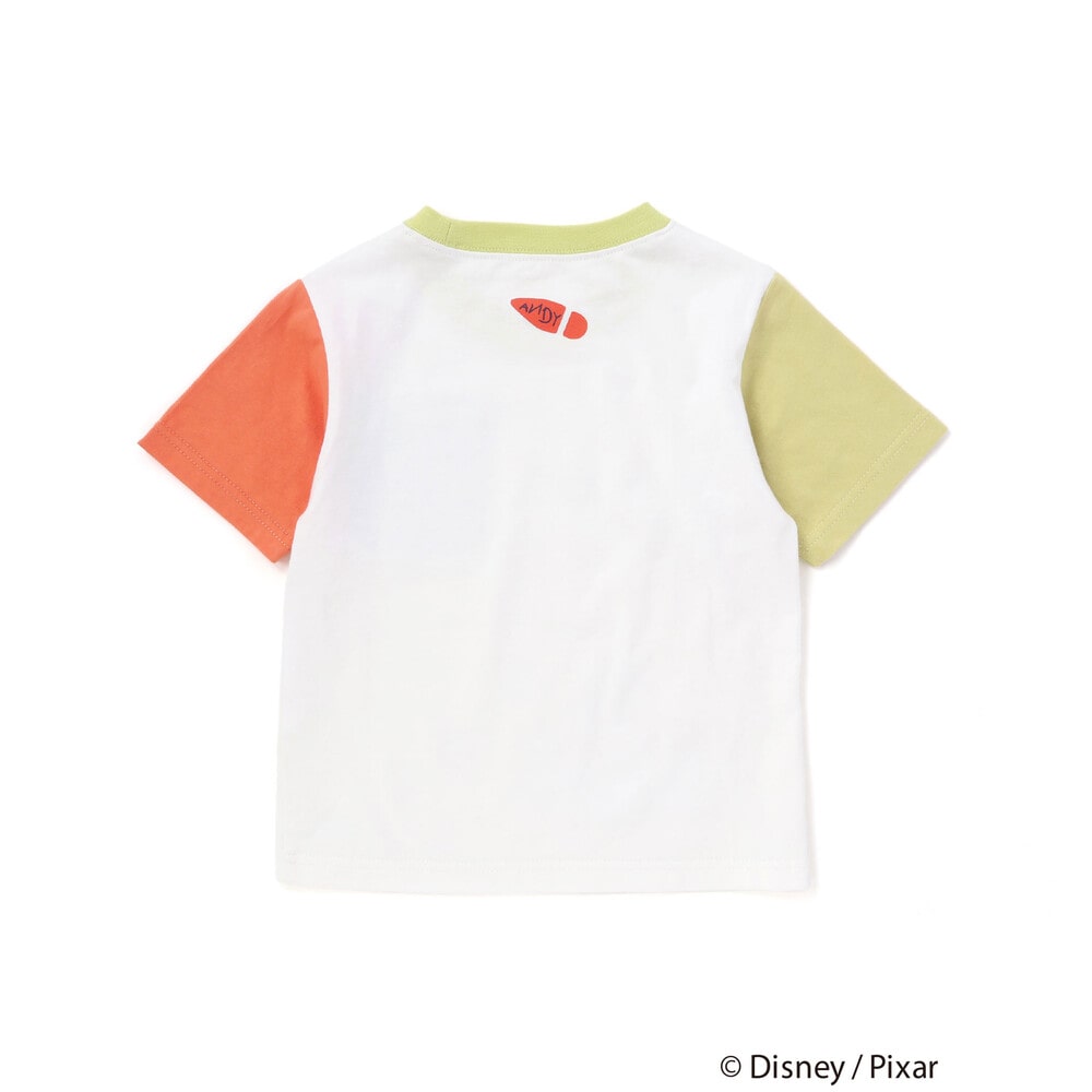 【トイ・ストーリー(Toy Story)コレクション】キャラクタープリントバイカラー半袖Tシャツ(80~130cm) ホワイト 80cm