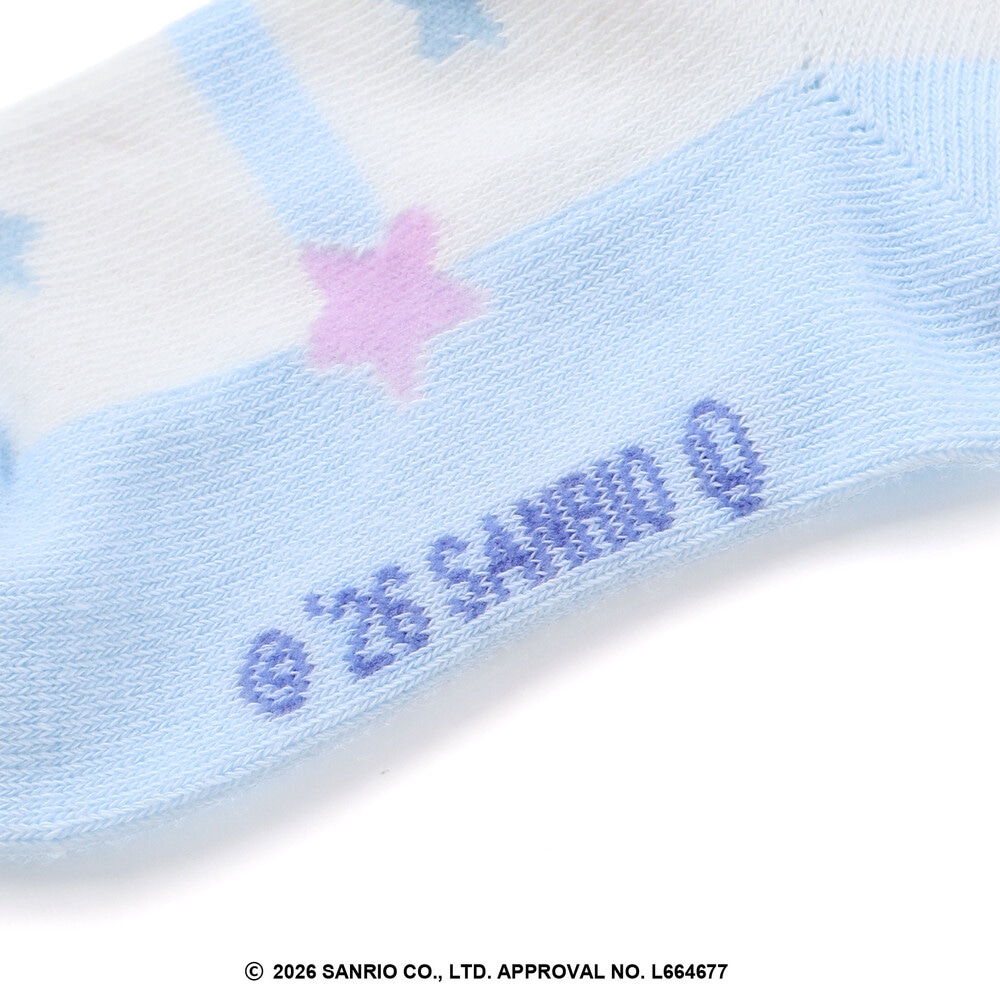 【シナモロール/ポムポムプリン×SLAPSLIP】履き口スカラップソックス(13~21cm) ブルー S(13-15cm)