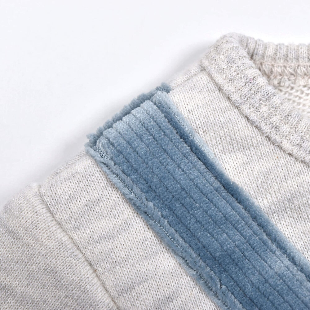 クッキー くま 刺繍 サロペット ドッキング ロンパース ベビー (60~80cm) ブルー 60cm