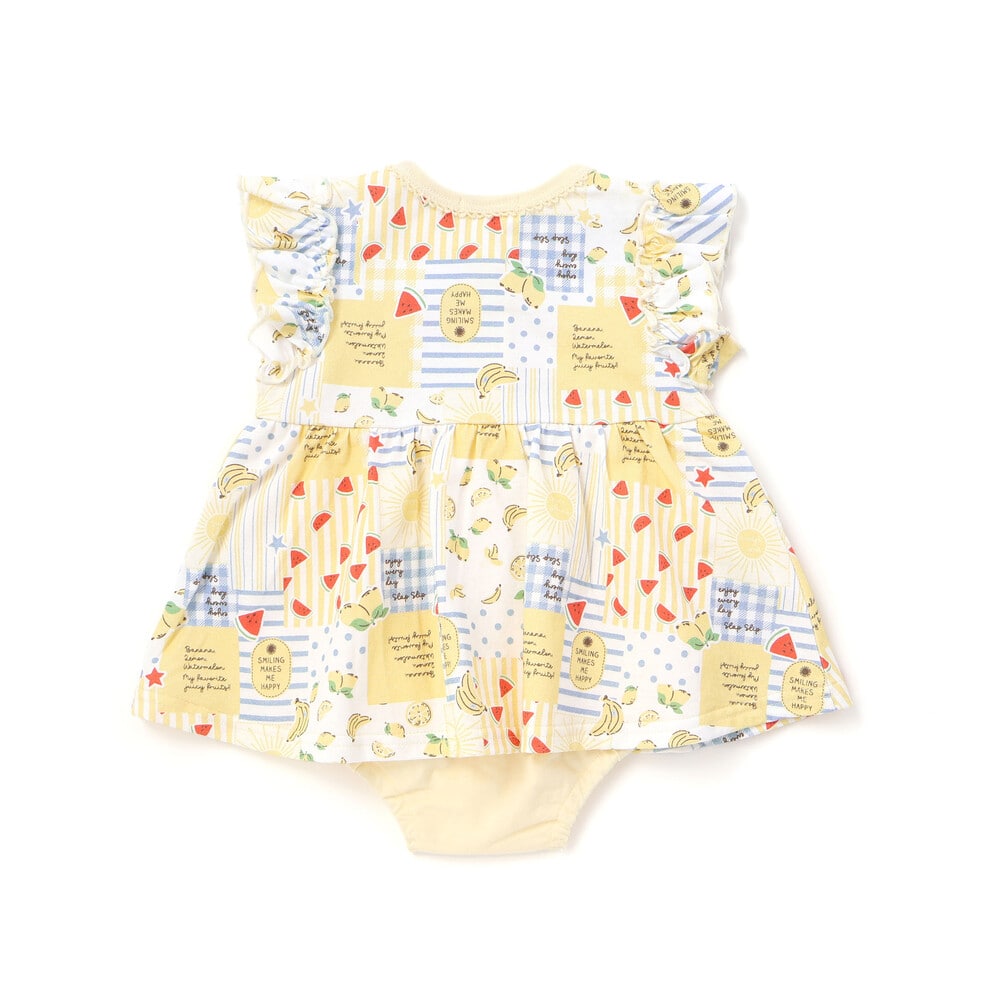 【お揃い】バルーン宝石アイス果物総柄プリントボディミニベビー(60~80cm) ピンク系 60cm