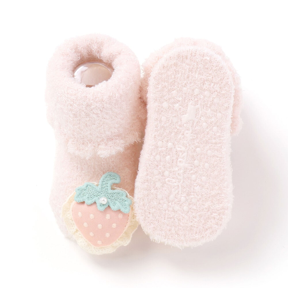 モチーフ付きブークレニットソックスベビー(9~12cm) オフホワイト ワンサイズ