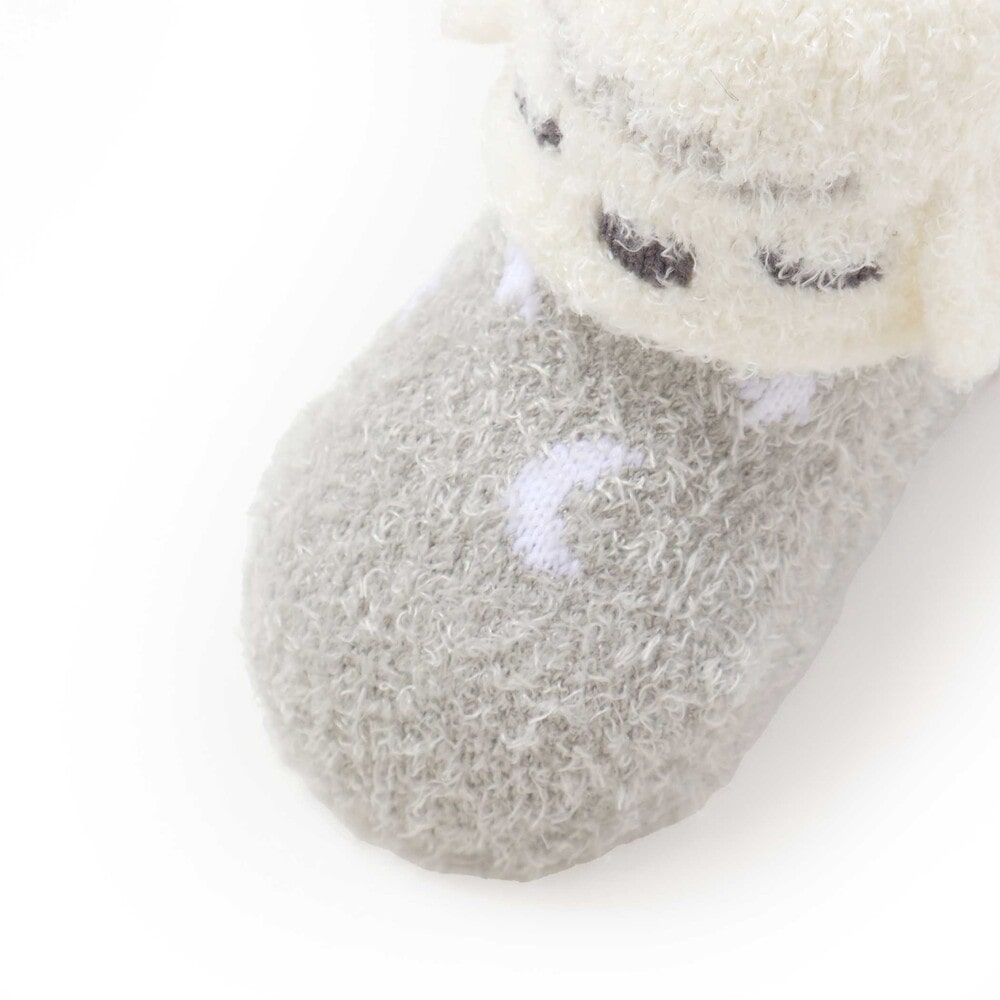 アニマル折り返しブークレニットソックスベビー(9~12cm) ピンク系 ワンサイズ