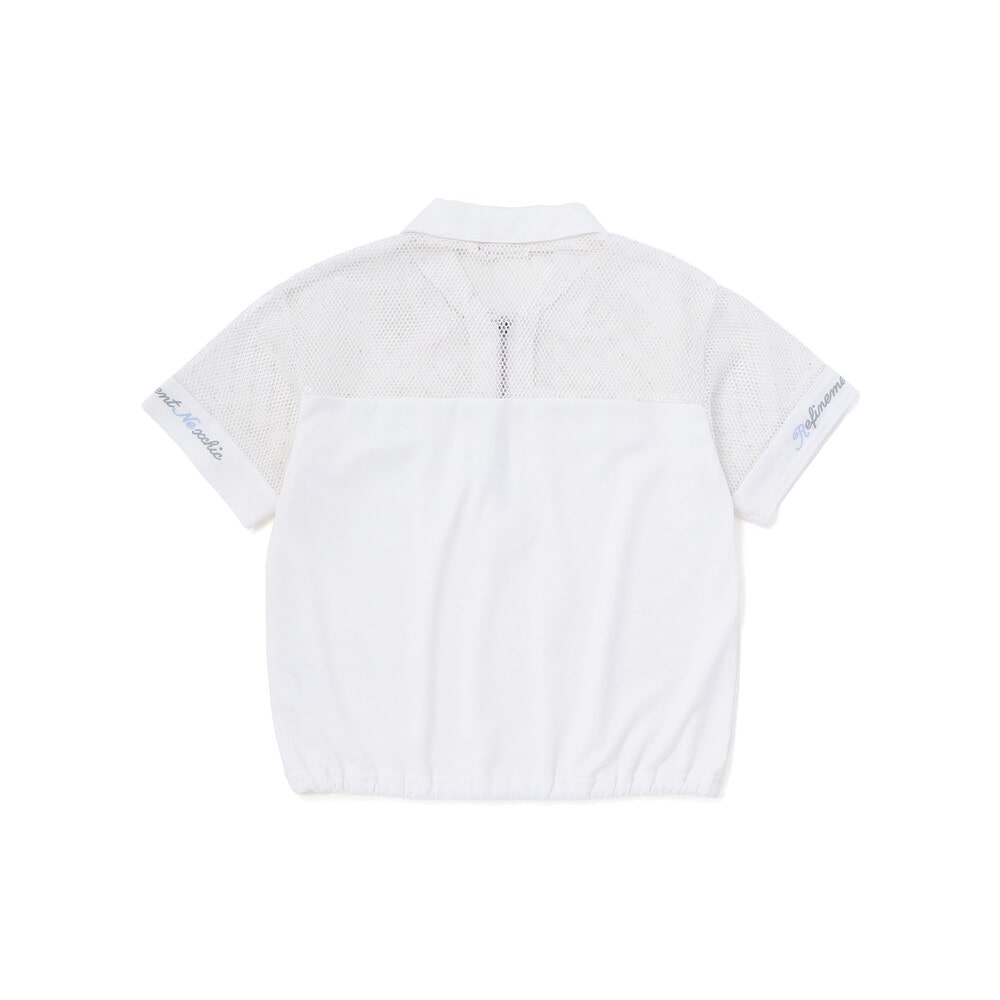 切り替えメッシュハーフジップTシャツ(110~150cm) ホワイト 110cm