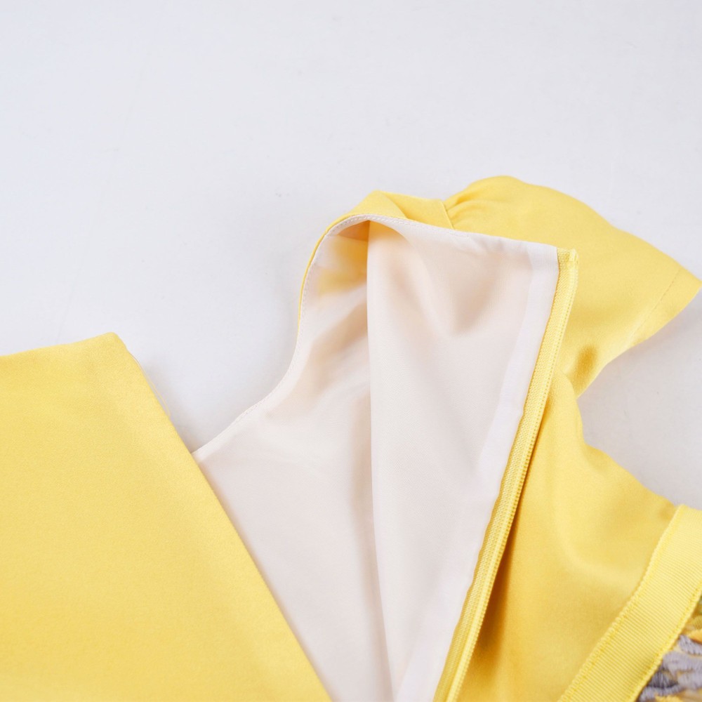 シルデュー サテン チュール ひまわり 刺繍 ドレス (100cm~140cm 