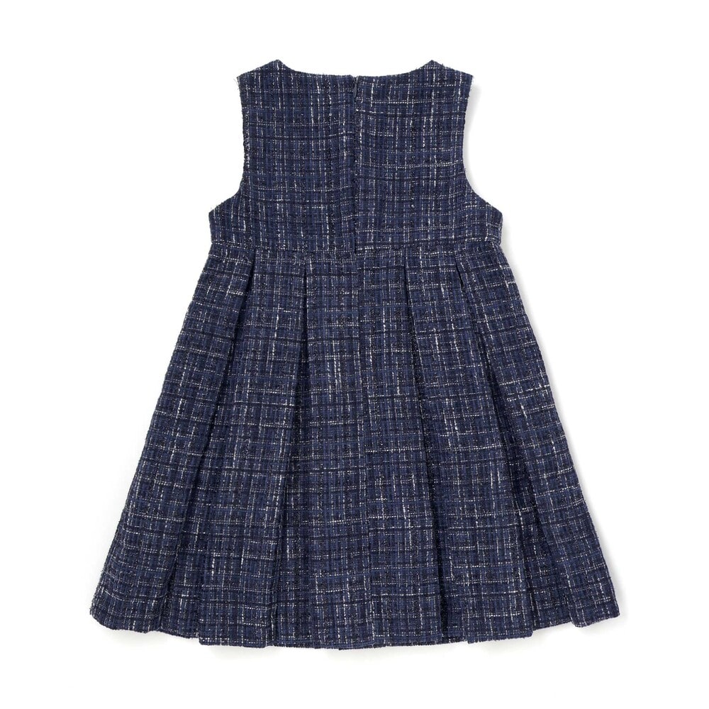 【お揃い】エタンセルラメツイードプリーツジャンパースカート(100~150cm) レッド系 100cm