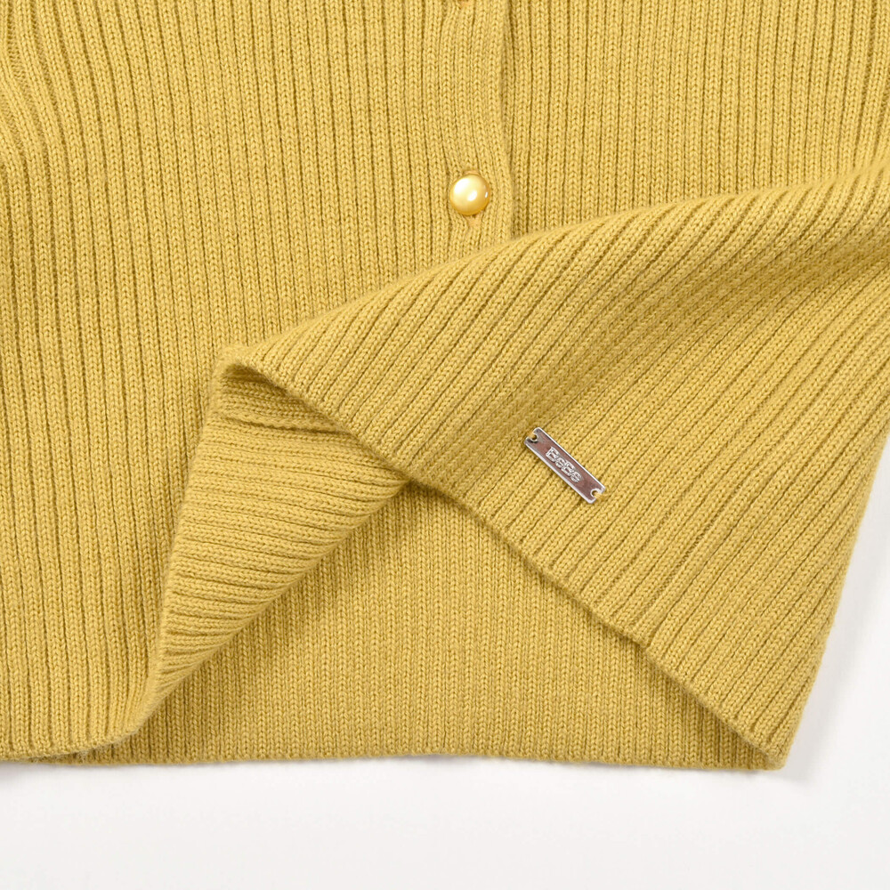 Munsingwear L イエロー ノースリーブベスト カーディガン