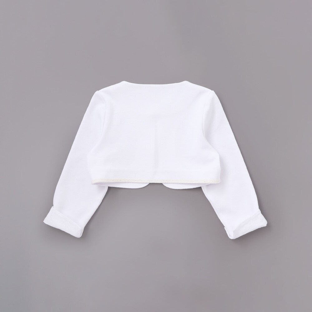 リップルポンチノーカラージャケット(110~130cm) ホワイト 110cm