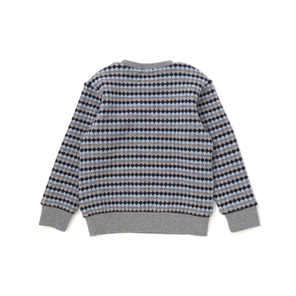 ダイヤMIXボーダーカットニットプルオーバー(90~150cm) ブルー系 90cm