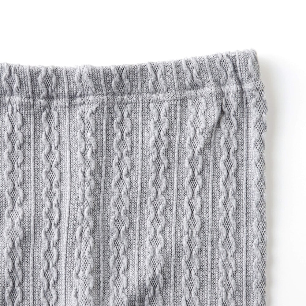 ケーブルジャガード裾ボタンレギンス(80~150cm) イエロー SSS