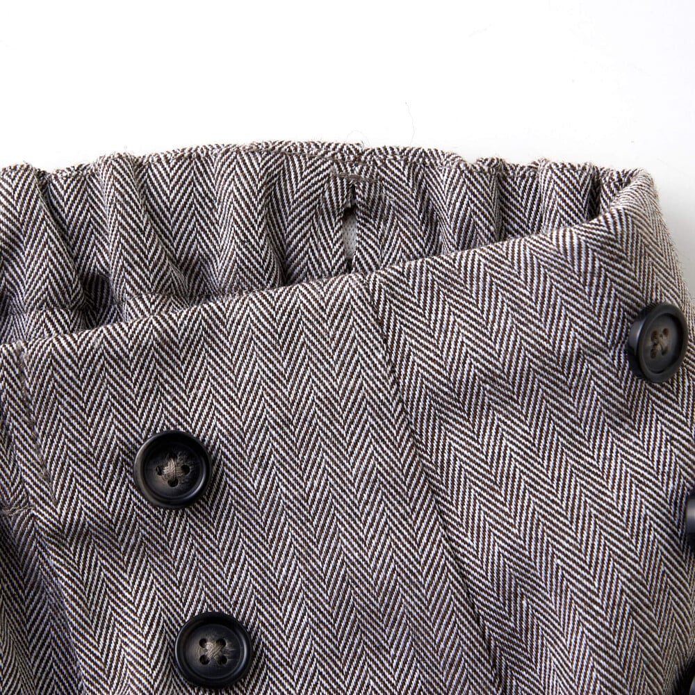 ヘリンボンダブルボタンキュロットパンツ(90~150cm) ブラウン 90cm